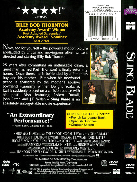 Sling Blade (Original DVD) – Widescreen Letterbox – Oscar-Winning Billy Bob Thornton |DVD Oasis