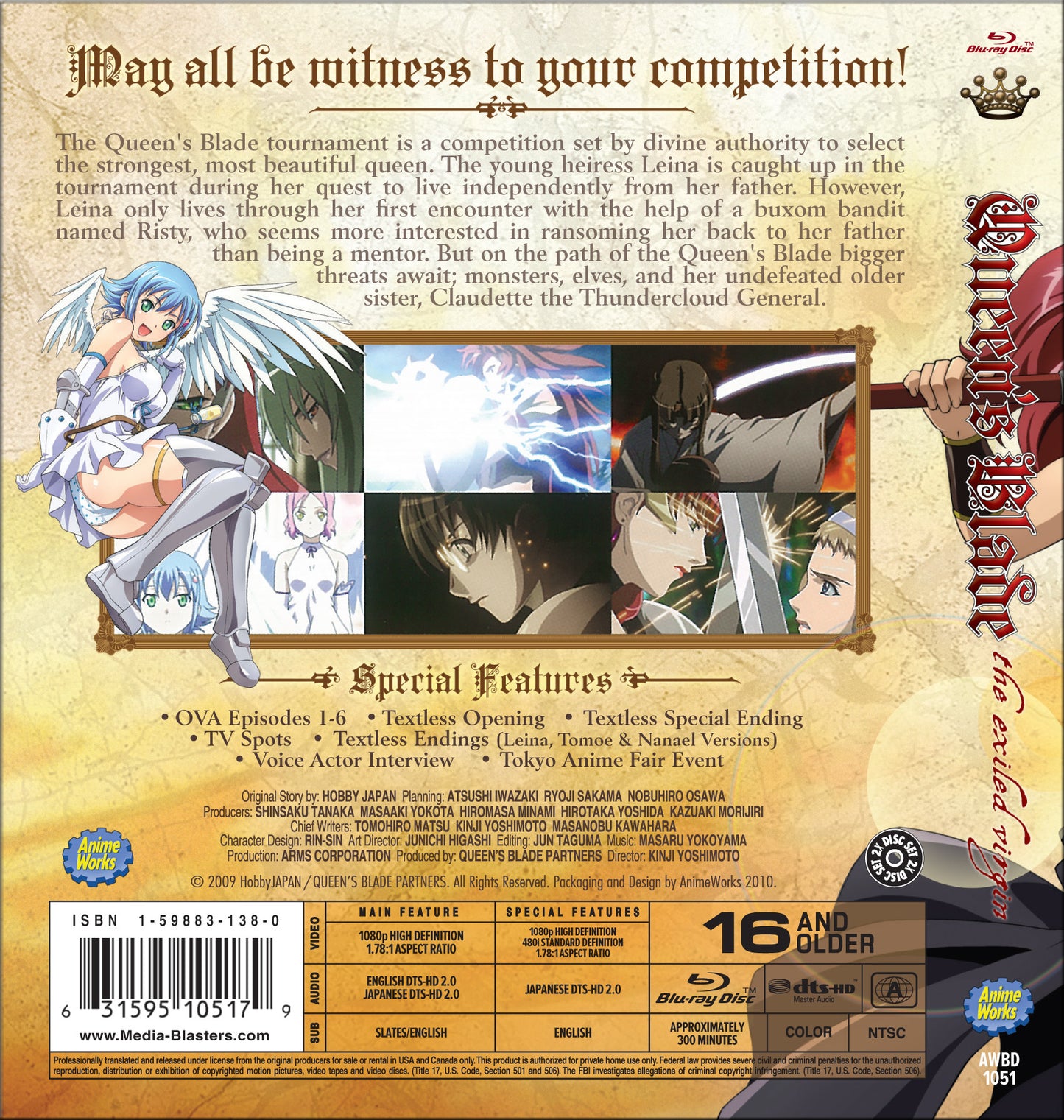 Queen's Blade The Exiled Virgin Complete Collection - 2 Discs (Blu-Ray)
